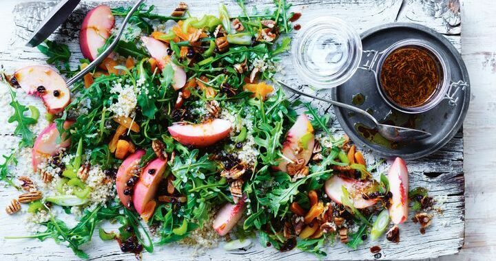 Salade de pêches et de quinoa