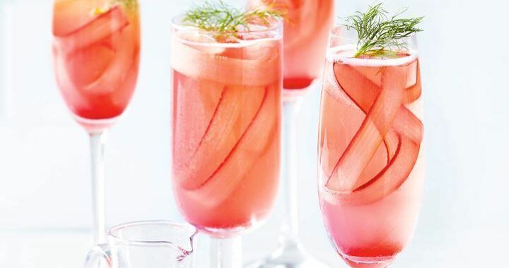 Cocktail pétillant à la rhubarbe et au fenouil