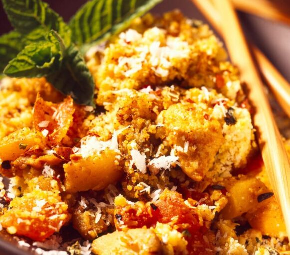 Crumble poulet curry