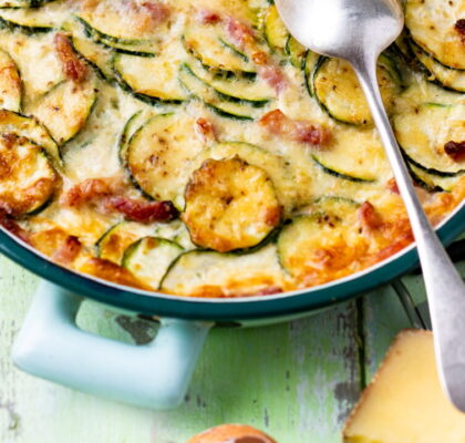 Zucchini and Bacon Gratin