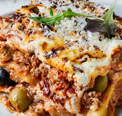 Lamb Lasagna with Sun-Dried Tomatoes and Olives