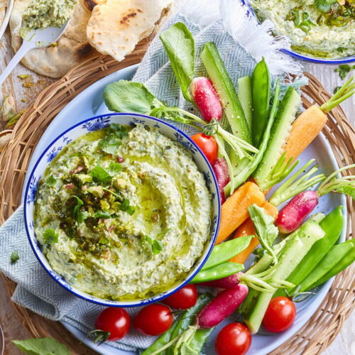Feta and Pistachio Dip with Coriander